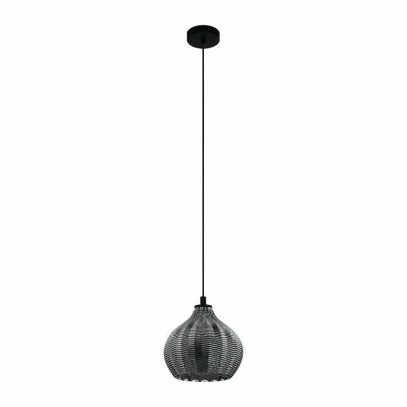 Suspension Verre Fumé-Luminaires Eglo Suspension Eglo TAMALLAT Noir, 1 lumière