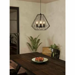 Lampes Industrielles-Luminaires Eglo Suspension Eglo TARLE Noir, 3 lumières