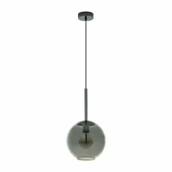 Suspension Verre Fumé-Luminaires Eglo Suspension Eglo TINDARI Nickel mat, 1 lumière