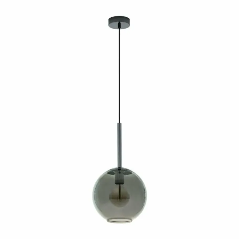 Suspension Verre Fumé-Luminaires Eglo Suspension Eglo TINDARI Nickel mat, 1 lumière