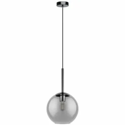 Suspension Verre Fumé-Luminaires Eglo Suspension Eglo TINDARI Nickel mat, 1 lumière