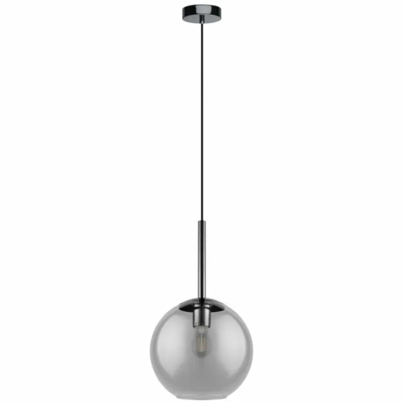Suspension Verre Fumé-Luminaires Eglo Suspension Eglo TINDARI Nickel mat, 1 lumière
