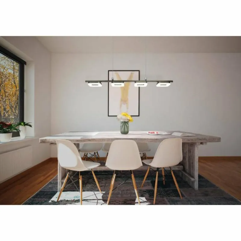Luminaires Eglo Suspension Eglo TORRETTA LED Nickel mat, 4 lumières* Éclairage Led