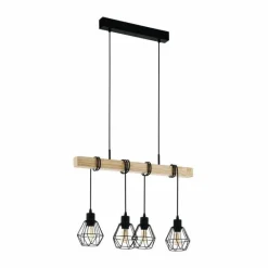 Style Boho-Chic-Luminaires Eglo Suspension Eglo TOWNSHEND Écru, Noir, 4 lumières