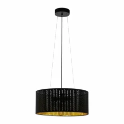 Lampes En Tissu-Luminaires Eglo Suspension EGLO VARILLAS Noir, 3 lumières