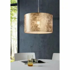 Lampes En Tissu-Luminaires Eglo Suspension Eglo VISERBELLA Or, 1 lumière