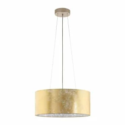 Lampes En Tissu-Luminaires Eglo Suspension Eglo VISERBELLA Champagne, 3 lumières