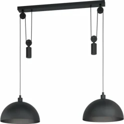 Lampes Industrielles-Luminaires Eglo Suspension Eglo WINKWORTH Noir, 2 lumières