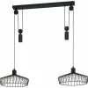 Lampes Industrielles-Luminaires Eglo Suspension Eglo WINKWORTH Noir, 2 lumières