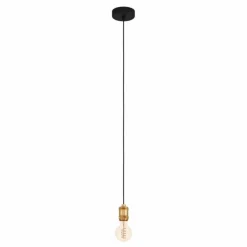 Luminaires Eglo Suspension Eglo YORTH Laiton, Noir, 1 lumière* Suspensions