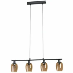 Luminaires Eglo Suspension Eglo ZABALEA Noir, 4 lumières