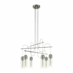 Luminaires Eglo Suspension Eglo ZACHARO LED Nickel mat, 6 lumières
