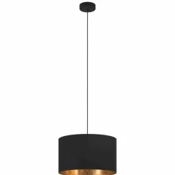 Lampes En Tissu-Luminaires Eglo Suspension Eglo ZARAGOZA Noir, 1 lumière