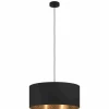 Lampes En Tissu-Luminaires Eglo Suspension Eglo ZARAGOZA Noir, 1 lumière