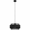Lampes En Tissu-Luminaires Eglo Suspension Eglo-Leuchten BAZELY Noir, 1 lumière