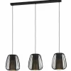 Lampes En Tissu-Luminaires Eglo Suspension Eglo-Leuchten CURASAO Noir, 3 lumières