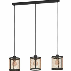 Lampes Vintages & Rétros-Luminaires Eglo Suspension Eglo-Leuchten DELLOW Noir, 3 lumières