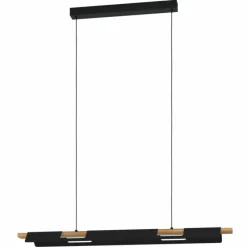 Lampes En Bois-Luminaires Eglo Suspension Eglo-Leuchten ERMUA LED Brun, Noir, 1 lumière
