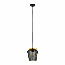 Lampes Dorées-Luminaires Eglo Suspension Eglo-Leuchten ESCANDIDOS Laiton, Noir, 1 lumière