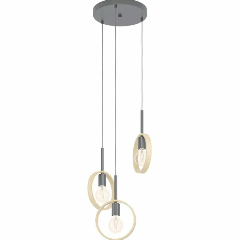 Lampes Vintages & Rétros-Luminaires Eglo Suspension Eglo-Leuchten IPSDEN Noir, 3 lumières