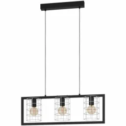 Lampes Industrielles-Luminaires Eglo Suspension Eglo-Leuchten JUBILY Noir, 3 lumières