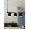 Lampes En Bois-Luminaires Eglo Suspension Eglo-Leuchten LACEY Brun, Noir, 3 lumières
