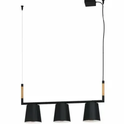 Lampes En Bois-Luminaires Eglo Suspension Eglo-Leuchten LACEY Brun, Noir, 3 lumières