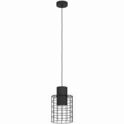 Lampes Industrielles-Luminaires Eglo Suspension Eglo-Leuchten MILLIGAN Noir, Blanc, 1 lumière