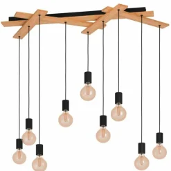 Lampes Vintages & Rétros-Luminaires Eglo Suspension Eglo-Leuchten MONMOUNT Brun, Noir, 9 lumières