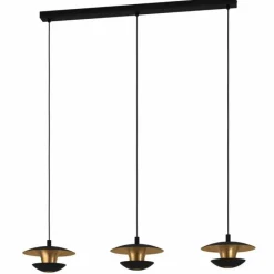 Lampes Dorées-Luminaires Eglo Suspension Eglo-Leuchten NUVANO LED Or, Noir, 3 lumières