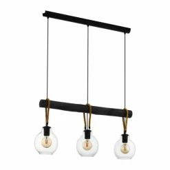 Lampes Vintages & Rétros-Luminaires Eglo Suspension Eglo-Leuchten RODING Brun, Noir, 3 lumières