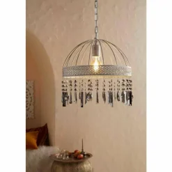 Luminaires Eglo Suspension Eglo-Leuchten STEELEVILLE Noir, Transparent, 1 lumière