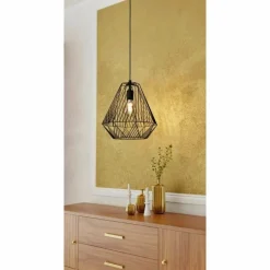 Lampes Vintages & Rétros-Luminaires Eglo Suspension Eglo-Leuchten STYPE Noir, 1 lumière