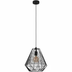 Lampes Vintages & Rétros-Luminaires Eglo Suspension Eglo-Leuchten STYPE Noir, 1 lumière