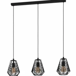 Lampes Vintages & Rétros-Luminaires Eglo Suspension Eglo-Leuchten STYPE Noir, 3 lumières