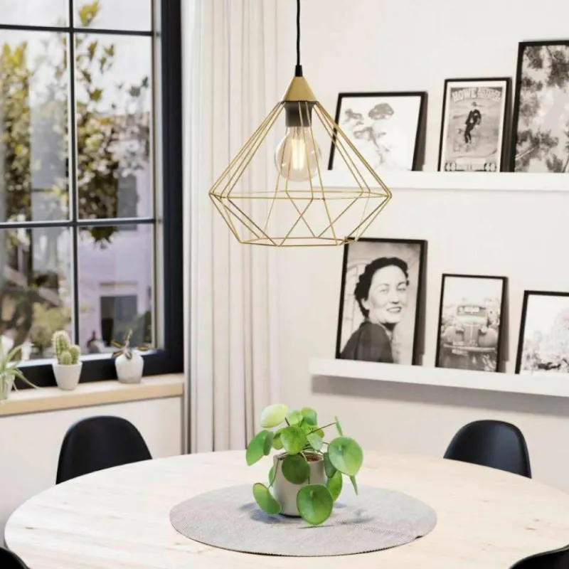 Lampes Vintages & Rétros-Luminaires Eglo Suspension Eglo-Leuchten TARBES Laiton, 1 lumière