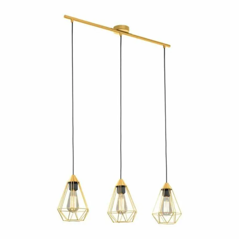 Lampes Vintages & Rétros-Luminaires Eglo Suspension Eglo-Leuchten TARBES Laiton, 3 lumières