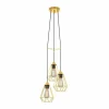 Lampes Vintages & Rétros-Luminaires Eglo Suspension Eglo-Leuchten TARBES Laiton, 3 lumières