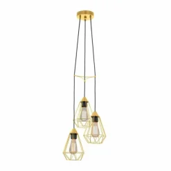 Lampes Vintages & Rétros-Luminaires Eglo Suspension Eglo-Leuchten TARBES Laiton, 3 lumières