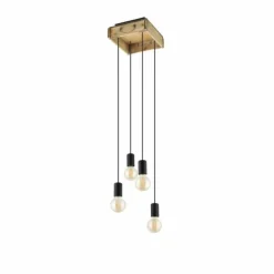 Lampes Vintages & Rétros-Luminaires Eglo Suspension Eglo-Leuchten WOOTTON Brun, Noir, 4 lumières