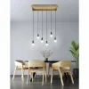 Lampes Vintages & Rétros-Luminaires Eglo Suspension Eglo-Leuchten WOOTTON Brun, Noir, 6 lumières