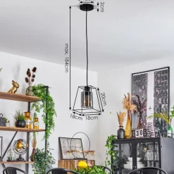 Suspension Verre Fumé-hofstein Suspension Ehtamo Noir, 1 lumière