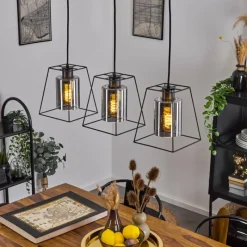 Suspension Verre Fumé-hofstein Suspension Ehtamo Noir, 3 lumières