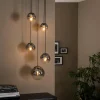 Suspension Verre Fumé-Zijlstra Suspension Eidanger Argent Oxydé, 5 lumières
