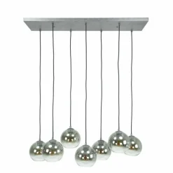 Suspension Verre Fumé-hofstein Suspension Eidanger Argent Oxydé, 7 lumières