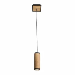 Lampes En Bois-Luminaires Elobra Suspension Elobra Bolivia Écru, Noir, 1 lumière