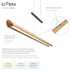 Lampes En Bois-Luminaires Elobra Suspension Elobra Colombia LED Écru, 1 lumière