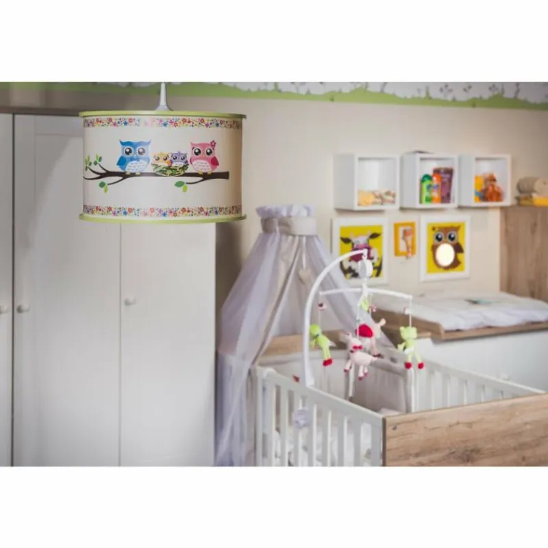 Lampes En Bois-Luminaires Elobra Suspension Elobra EULENFAMILIE Vert, 1 lumière