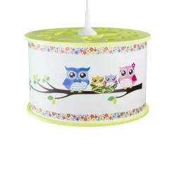 Lampes En Bois-Luminaires Elobra Suspension Elobra EULENFAMILIE Vert, 1 lumière