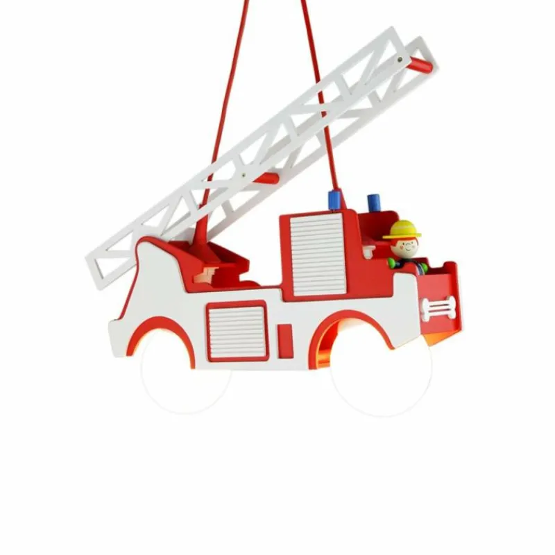 Lampes En Bois-Luminaires Elobra Suspension Elobra FRED Rouge, Blanc, 2 lumières